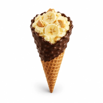 The Yard Milkshake Bar Banana Pudding Big Waffle Cone Dipped in Chocolate