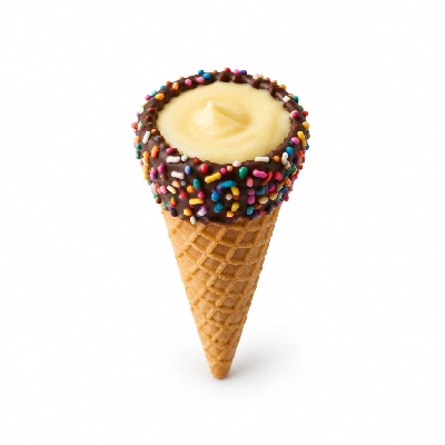 The Yard Milkshake Bar Banana Pudding Little Waffle Cone Dipped in Chocolate and Sprinkles