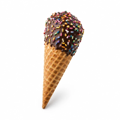 The Yard Milkshake Bar Big Waffle Cone Dipped in Chocolate and Sprinkles