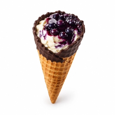 The Yard Milkshake Bar Blueberry Cheesecake Big Waffle Cone Dipped in Chocolate