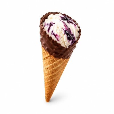 The Yard Milkshake Bar Blueberry Cheesecake Sugar Cone Dipped in Chocolate
