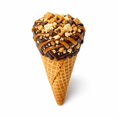 The Yard Milkshake Bar Caramel Cheesecake Cookie Monster Sugar Cone Dipped in Chocolate