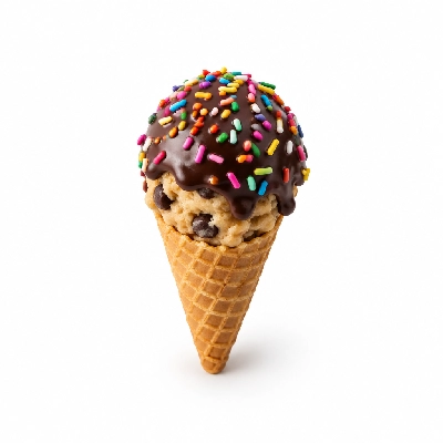 The Yard Milkshake Bar Chocolate Chip Cookie Dough Little Waffle Cone Dipped in Chocolate and Sprinkles