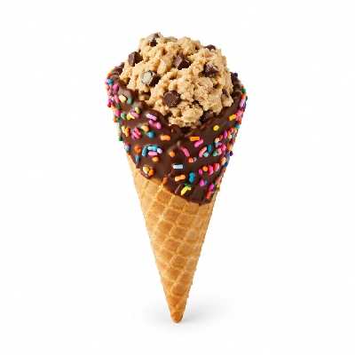 The Yard Milkshake Bar Chocolate Chip Cookie Dough Sugar Cone Dipped in Chocolate and Sprinkles