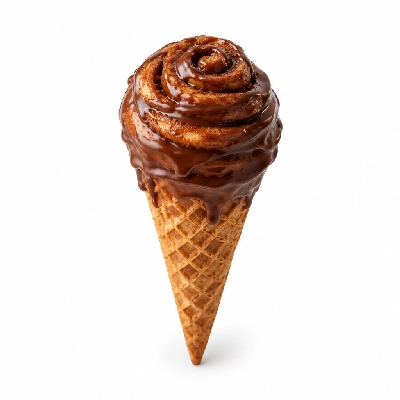 The Yard Milkshake Bar Cinnamon Bun Big Waffle Cone Dipped in Chocolate