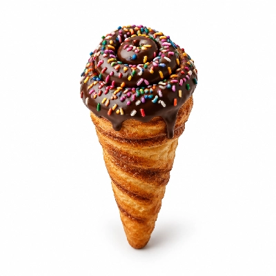 The Yard Milkshake Bar Cinnamon Bun Sugar Cone Dipped in Chocolate and Sprinkles