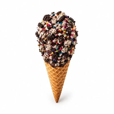 The Yard Milkshake Bar Cookies and Cream Sugar Cone Dipped in Chocolate and Sprinkles