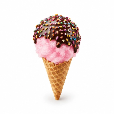 The Yard Milkshake Bar Cotton Candy Little Waffle Cone Dipped in Chocolate and Sprinkles