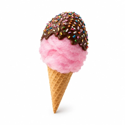 The Yard Milkshake Bar Cotton Candy Sugar Cone Dipped in Chocolate and Sprinkles