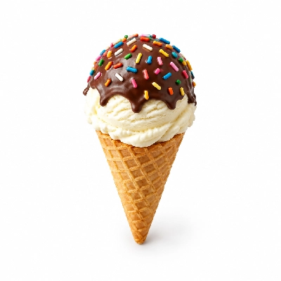 The Yard Milkshake Bar Crazy Vanilla Little Waffle Cone Dipped in Chocolate and Sprinkles