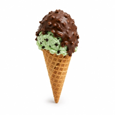 The Yard Milkshake Bar Green Mint Chip Big Waffle Cone Dipped in Chocolate