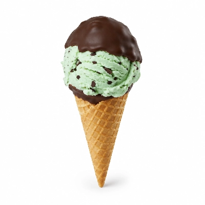 The Yard Milkshake Bar Green Mint Chip Sugar Cone Dipped in Chocolate