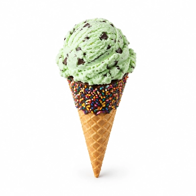 The Yard Milkshake Bar Green Mint Chip Sugar Cone Dipped in Chocolate and Sprinkles