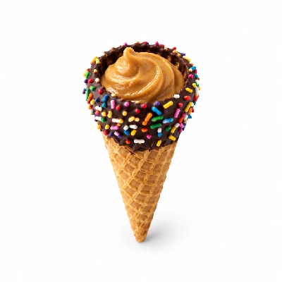 The Yard Milkshake Bar Honey Roasted Peanut Butter Little Waffle Cone Dipped in Chocolate and Sprinkles