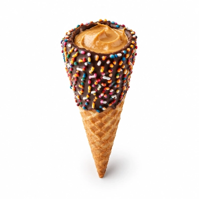 The Yard Milkshake Bar Honey Roasted Peanut Butter Sugar Cone Dipped in Chocolate and Sprinkles