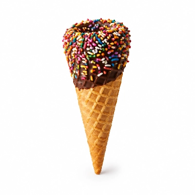 The Yard Milkshake Bar Lil Blue Panda Sugar Cone Dipped in Chocolate and Sprinkles