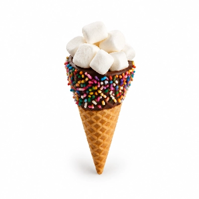 The Yard Milkshake Bar Marshmallow Overload Little Waffle Cone Dipped in Chocolate and Sprinkles