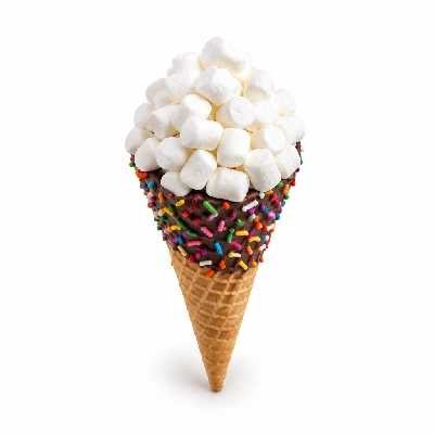 The Yard Milkshake Bar Marshmallow Overload Sugar Cone Dipped in Chocolate and Sprinkles