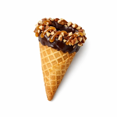 The Yard Milkshake Bar No Sugar Added Turtle Sundae Little Waffle Cone Dipped in Chocolate