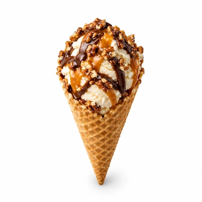 The Yard Milkshake Bar No Sugar Added Turtle Sundae Big Waffle Cone