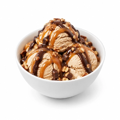 The Yard Milkshake Bar No Sugar Added Turtle Sundae Ice Cream 4 Oz Bowl