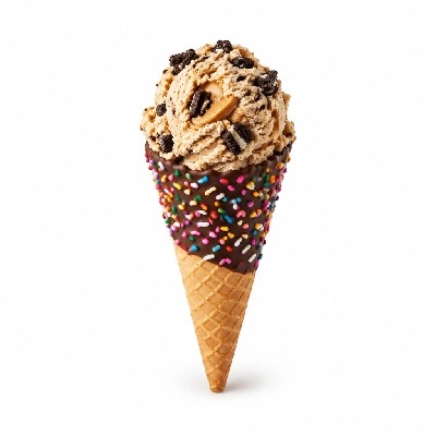 The Yard Milkshake Bar Peanut Butter Cookies and Cream Sugar Cone Dipped in Chocolate and Sprinkles