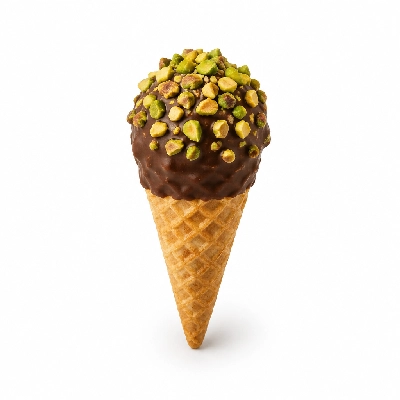 The Yard Milkshake Bar Pistachio Little Waffle Cone Dipped in Chocolate
