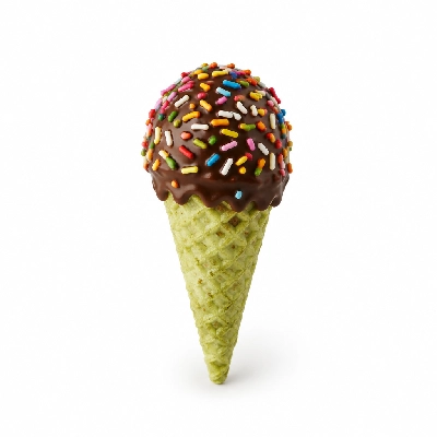 The Yard Milkshake Bar Pistachio Little Waffle Cone Dipped in Chocolate and Sprinkles