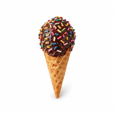 The Yard Milkshake Bar Praline Pecan Little Waffle Cone Dipped in Chocolate and Sprinkles