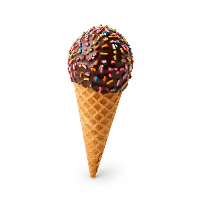 The Yard Milkshake Bar Praline Pecan Sugar Cone Dipped in Chocolate and Sprinkles