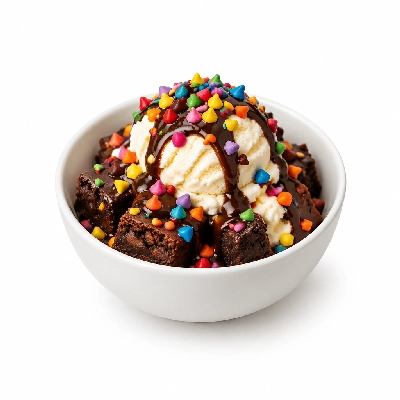 The Yard Milkshake Bar Rainbow Chip Brownie Sundae
