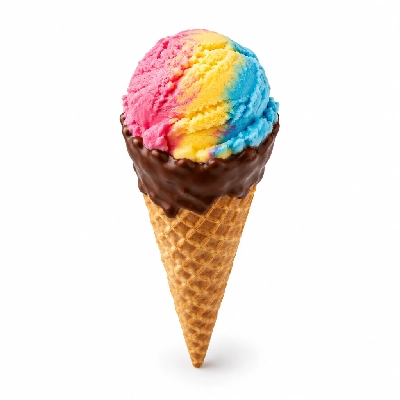 The Yard Milkshake Bar Rainbow Sherbet Big Waffle Cone Dipped in Chocolate