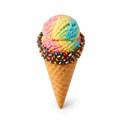 The Yard Milkshake Bar Rainbow Sherbet Little Waffle Cone Dipped in Chocolate and Sprinkles
