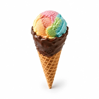 The Yard Milkshake Bar Rainbow Sherbet Sugar Cone Dipped in Chocolate