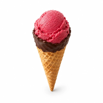 The Yard Milkshake Bar Raspberry Sorbet Big Waffle Cone Dipped in Chocolate