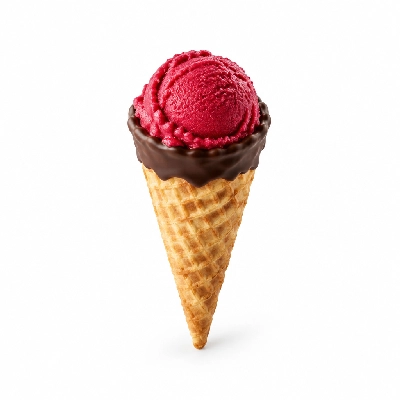 The Yard Milkshake Bar Raspberry Sorbet Little Waffle Cone Dipped in Chocolate