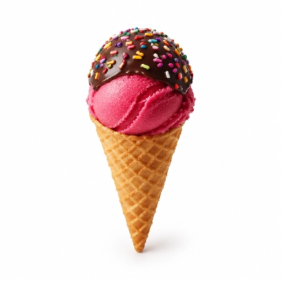 The Yard Milkshake Bar Raspberry Sorbet Little Waffle Cone Dipped in Chocolate and Sprinkles