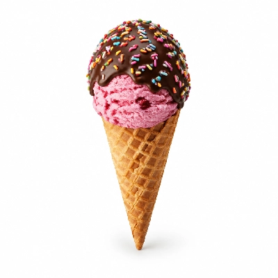 The Yard Milkshake Bar Road Runner Raspberry Sugar Cone Dipped in Chocolate and Sprinkles