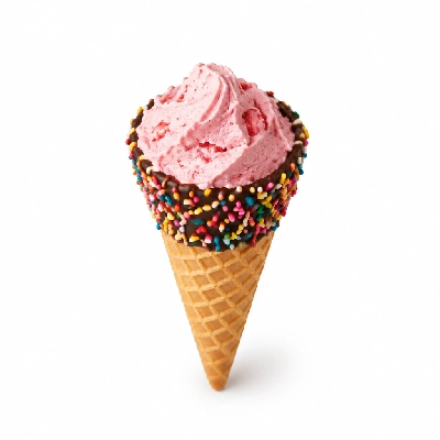 The Yard Milkshake Bar Strawberry Cheesecake Little Waffle Cone Dipped in Chocolate and Sprinkles