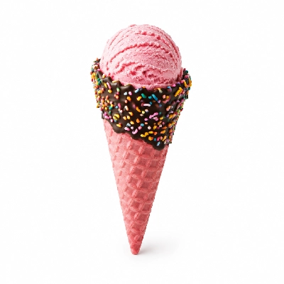 The Yard Milkshake Bar Strawberry Sugar Cone Dipped in Chocolate and Sprinkles