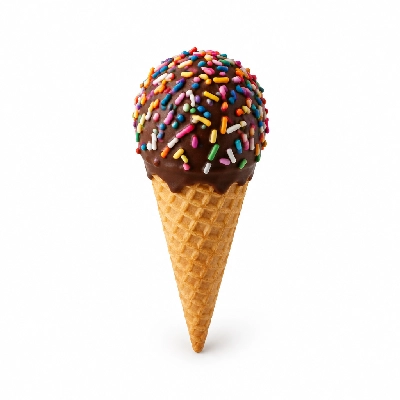 The Yard Milkshake Bar Vanilla Little Waffle Cone Dipped in Chocolate and Sprinkles
