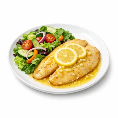 Tilapia with Lemon Sauce & Salad
