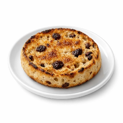 Toasted cinnamon raisin english muffin