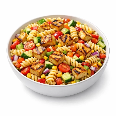 Grilled Tofu Vegetable Pasta Salad