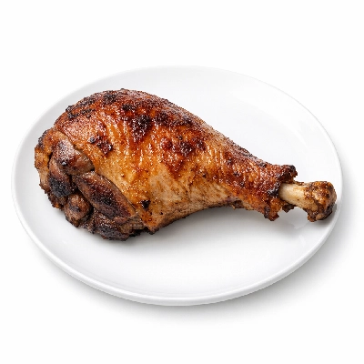 Turkey all classes leg meat and skin cooked roasted