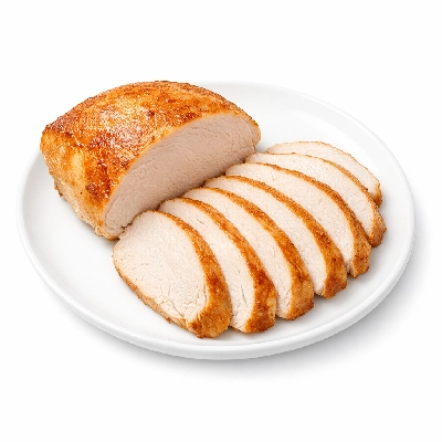 Turkey breast from whole bird enhanced meat only roasted