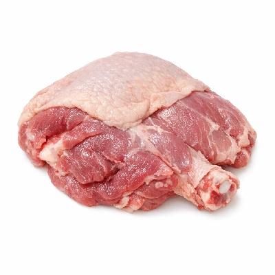 Turkey enhanced dark meat from whole and skin raw