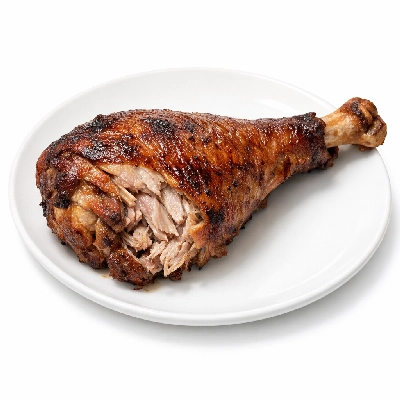 Turkey fryer-roasters leg meat only cooked roasted