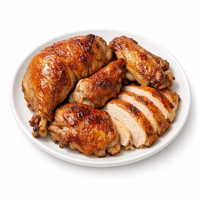 Turkey fryer-roasters meat and skin cooked roasted