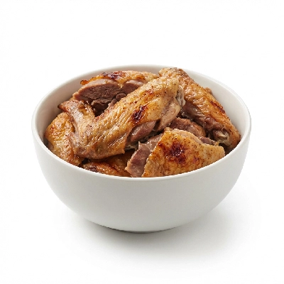 Turkey fryer-roasters wing meat and skin cooked roasted